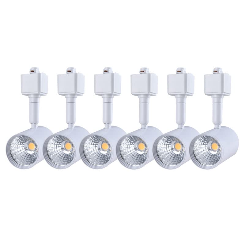 6 Pack H Type White LED Track Lighting Heads 6.5W 3000K Warm White (3000K Warm White)