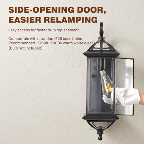 Solid Copper Dusk to Dawn Outdoor Wall Lantern (Bronze / 20''H)