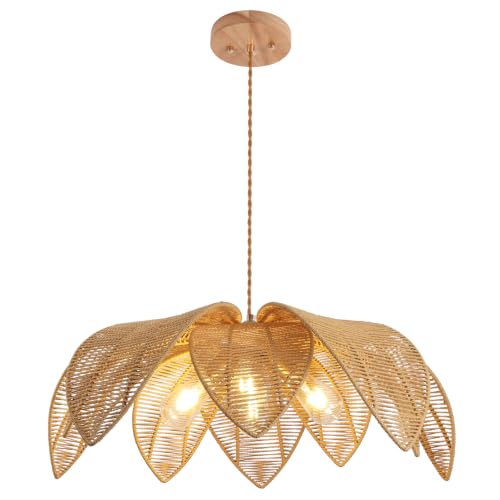 Adjustable Large Petal Rattan Chandelier (DW-007-4)