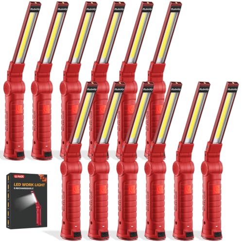 12Pack Magnetic Rechargeable LED Work Light (Red)