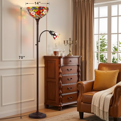 Tiffany Floor Lamp (Raven Floral)