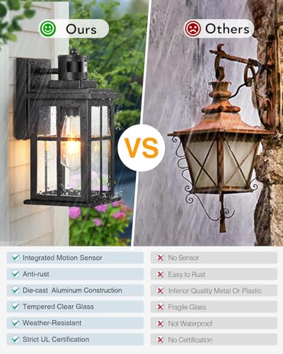 Motion Sensor Outdoor Lights (Motion Sensor 2 Pack / Black)