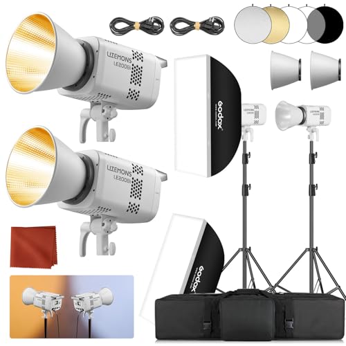 2Pack GODOX Litemons LE200Bi Kit (WHITE)
