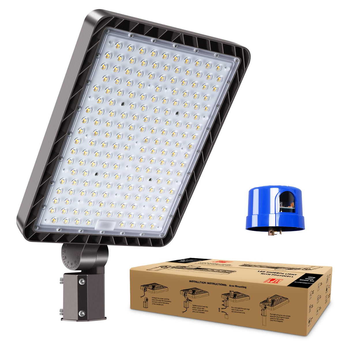 480W LED Parking Lot Light Slip Fitter Dusk to Dawn Photocell (480W/Slip Fitter)