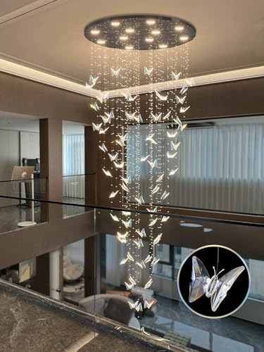Modern Butterfly Crystal Chandelier (Black / Dia 40")