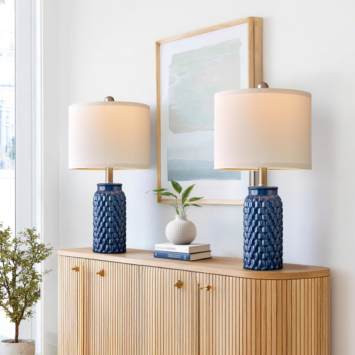 20.5" Small Bedside Lamps Set of 2 (20.5" Small - Blue)