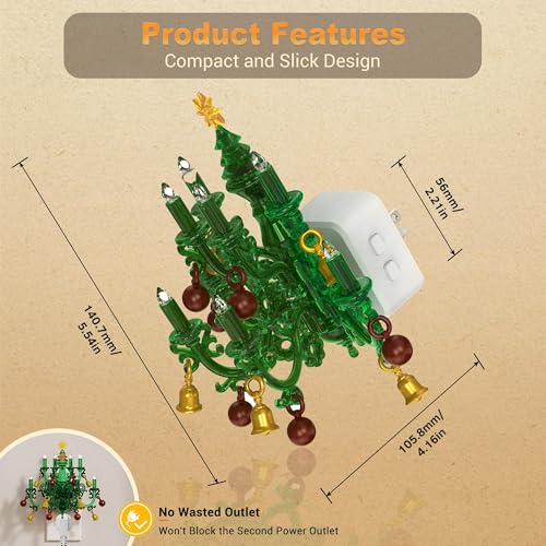Christmas RGB Pendant Night Lights Plug into Wall (Christmas chandelier-RGB / 2 Pack)