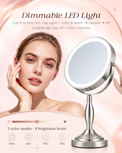 Makeup Mirror with Lights (Brushed Nickel)