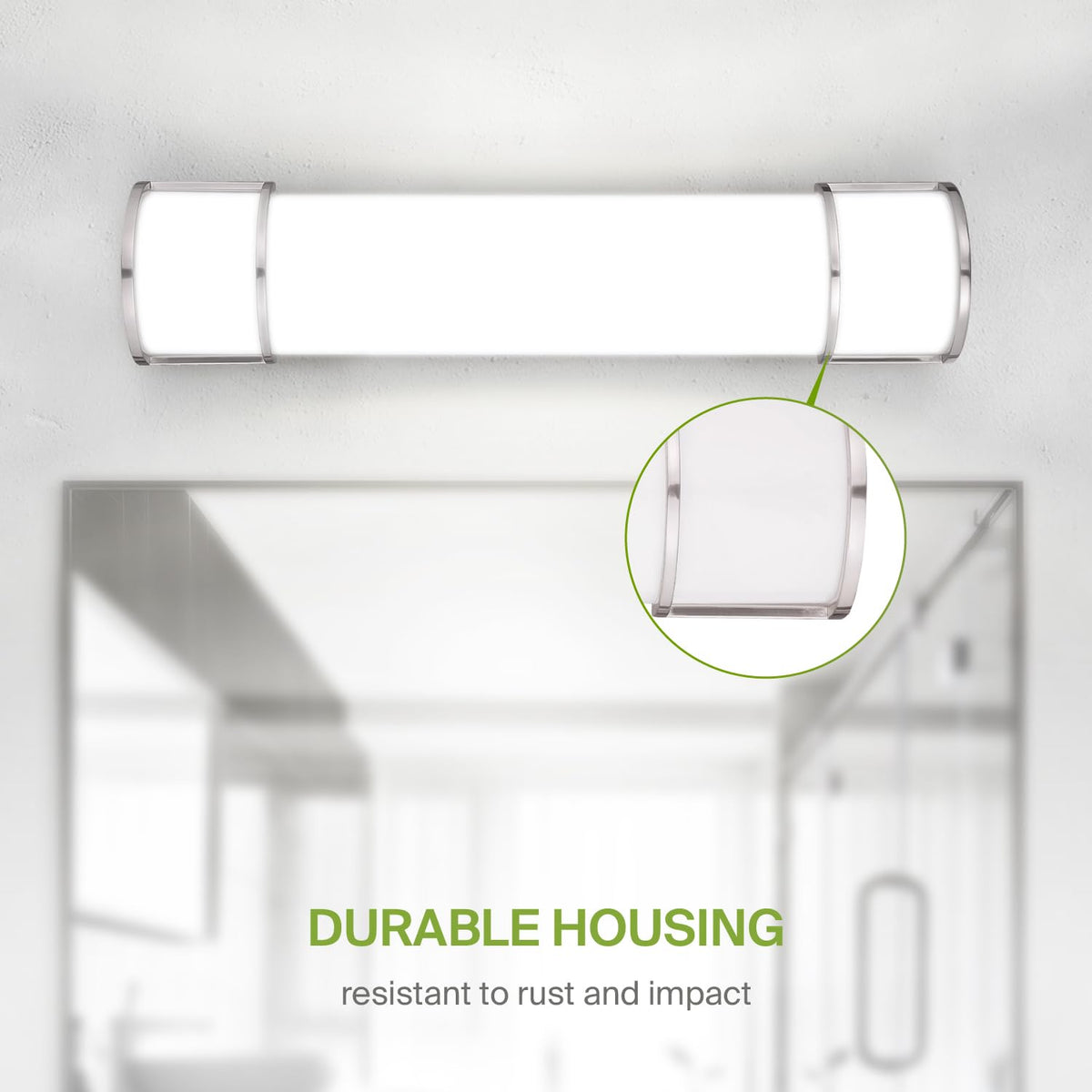 LED 24" Vanity Flush Mount Light Fixture (Brushed Nickel | Half Cylinder / 120V | 24 Inch (1pk))