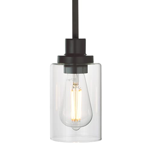 Mini Pendant Light Fixture with Clear Glass Shade