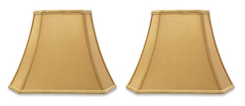 DSO-68-12AGL-2 Rectangle Cut Corner Bell Designer Lamp Shade, (5x6.5) x (8x12) x 10, Antique Gold, 2-Pack ((5 x 6.5) x (8 x 12) x 10 / Antique Gold - 2 Pack)