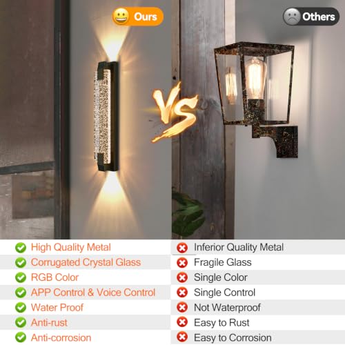 RGB Outdoor Wall Light (Antique Brass / 23.6 Inch)