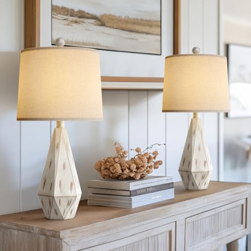 23'' Farmhouse Table Lamps Set of 2 (Medium - Washed White)