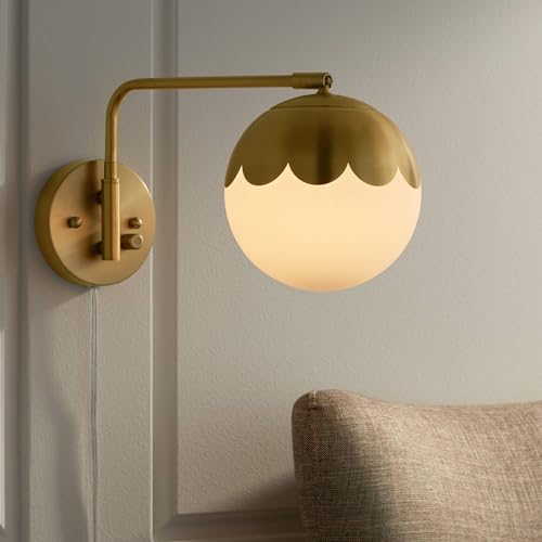 Camila 8 1 4" Brass and Glass Globe Plug (Brass - Single)