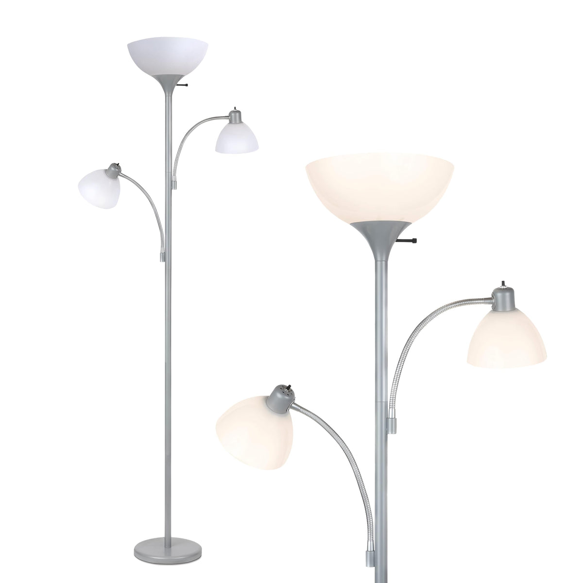 Sky Dome Double LED Floor lamp (Platinum Silver)