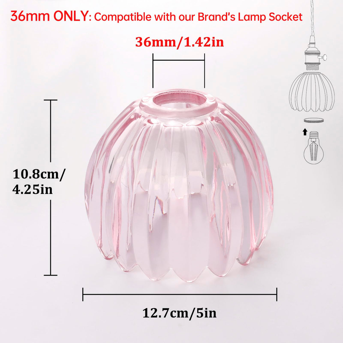 Tulip Lamp Shades Replacement (Pink)