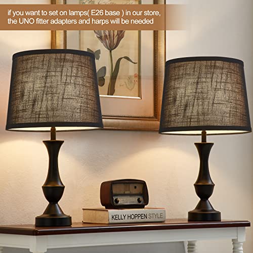 Black Bedside Lamp Shades Set of 2 Replacement (Black04)