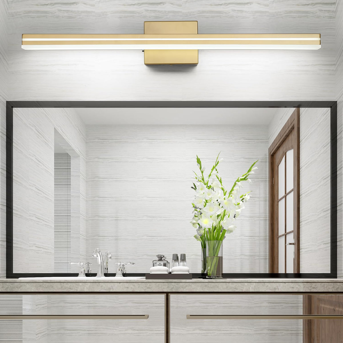LED Modern Bathroom Vanity Light Fixtures (32-Inch / Gold)