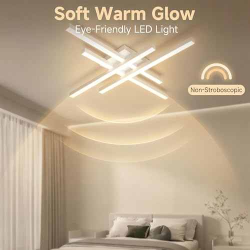 24 Inch Semi Flush Mount Ceiling Light (White)