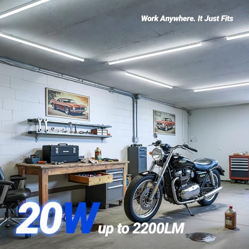 T5 4FT LED Shop Light (6500k Super Bright White / 4 Feet-2 Power Cords)
