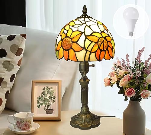 Tiffany Lamp Stained Glass 3 Way Table Lamp (8 Inch)