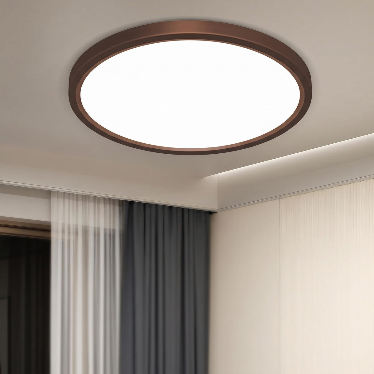 LED Flush Mount Ceiling Light Fixture (Oil-Rubbed Bronze / 9Inch-1Pack)