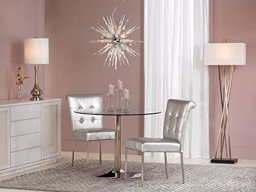 Luffa 32" Large Table Lamp Silver Sleek Brushed Nickel Skinny Gourd