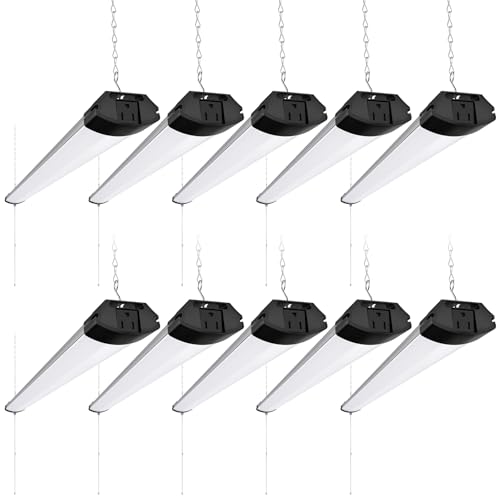 BS84 LED Shop Lights 4FT for Workshop (6500K / Black-84W-10 Packs)