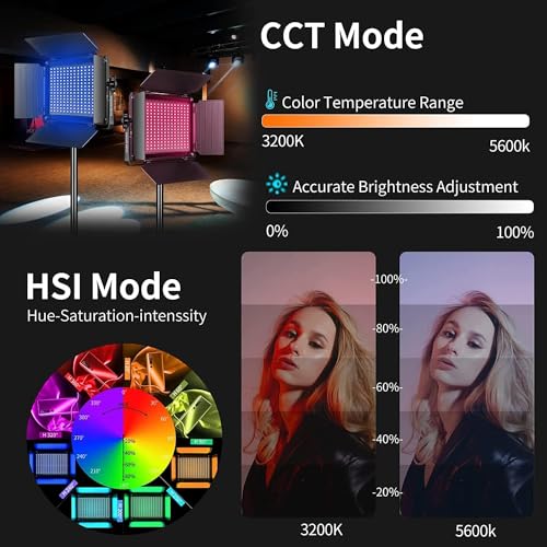 GVM RGB LED Video Light with Bluetooth Control (3 Packs Without Softbox)