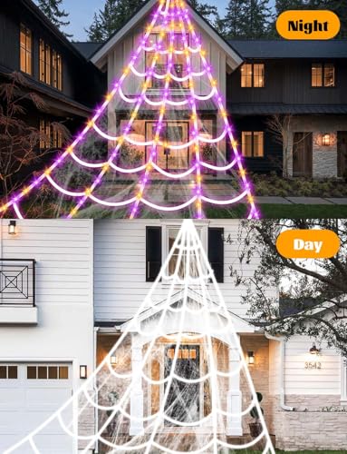 Spider Webs Halloween Decorations Lights