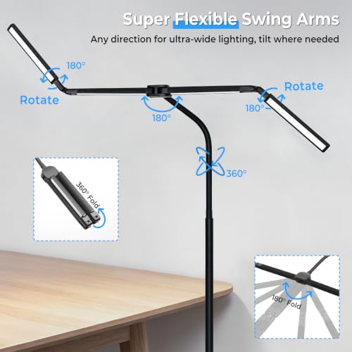LED Floor Lamp with 4 Light Bars