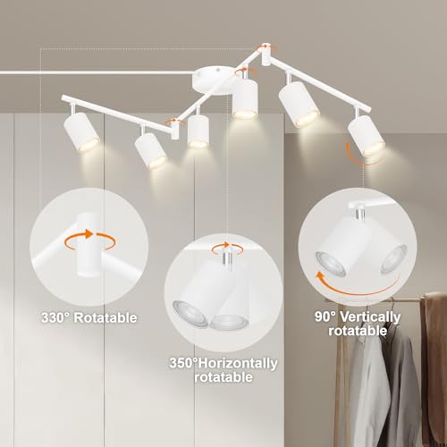 Plug in Track Lighting LED (6-Light Track Light(White))