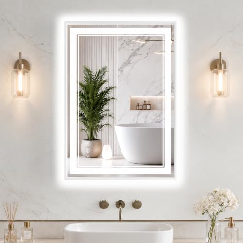 20"x28" LED Bathroom Mirror with Lights (Wh / 28"L x 20"W)