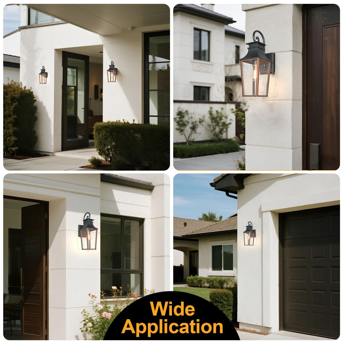 ALVIME 16" Copper Finish Outdoor Wall Sconces (Texture Black-Antique Copper / Small-16.625 Inch)