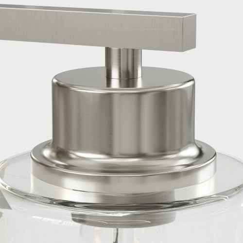 Wireless Battery Operated Wall Sconce Set of 2 with Remote Control (Nickel(Clear Lampshades))