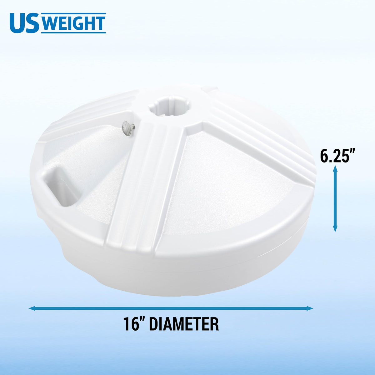 Durable Fillable Umbrella Base Designed to be Used with a Patio Table (White)