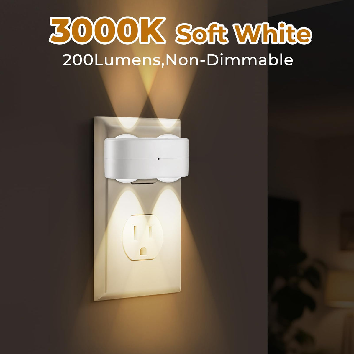 4 Pack LED Night Light Plug into Wall (Soft White)