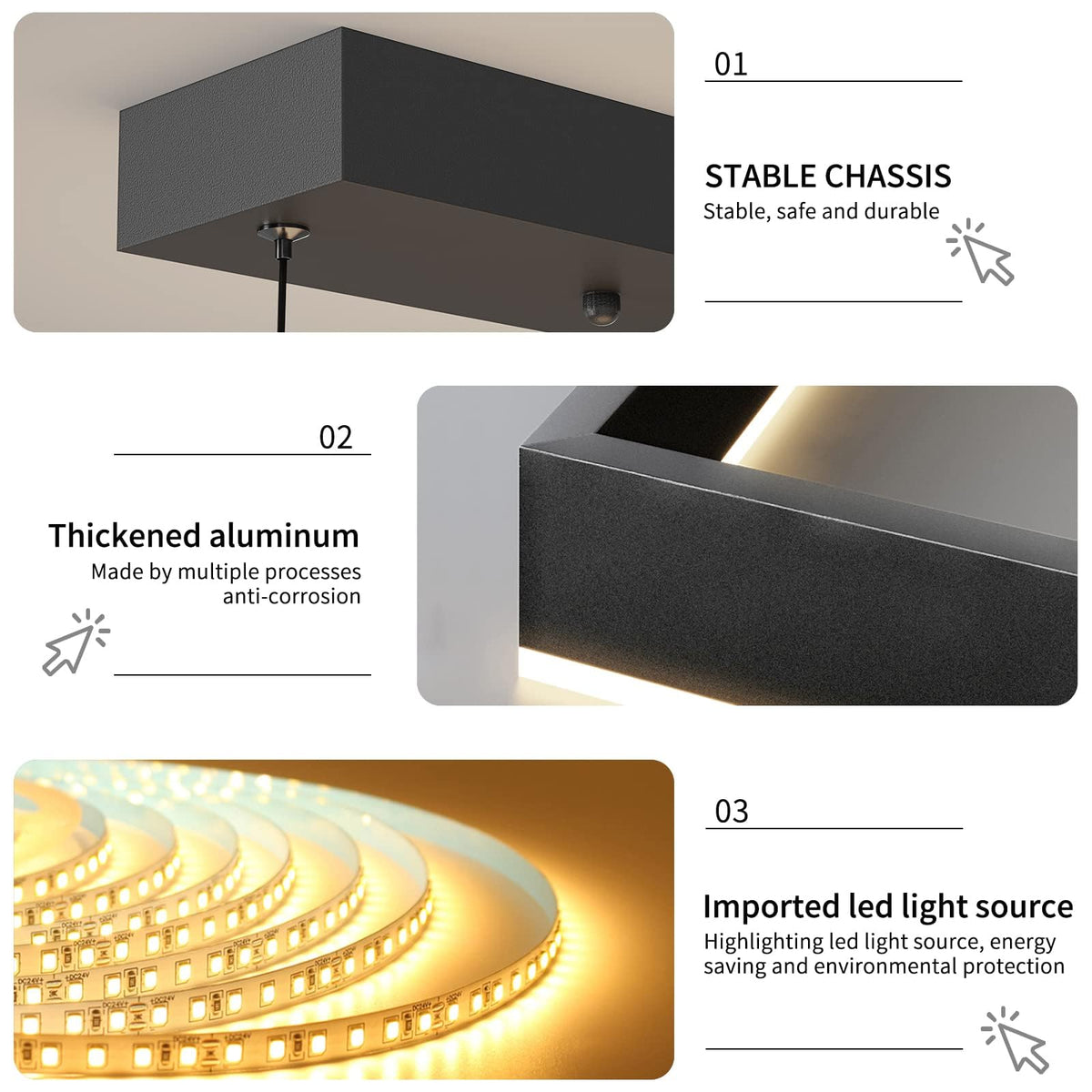 Modern LED Chandelier (15.7*23.6*0IN / C-Rectangular)