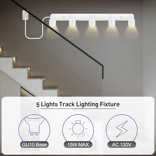 Track Lighting Plug in (White / 30" 5-Light Track Lighting)