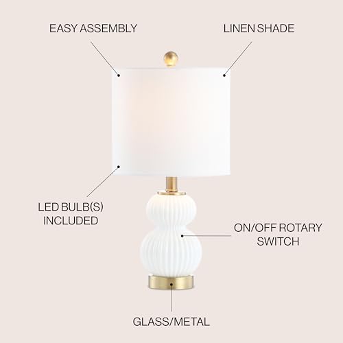 Daphne Ribbed Gourd Metal (White/Brass Gold)