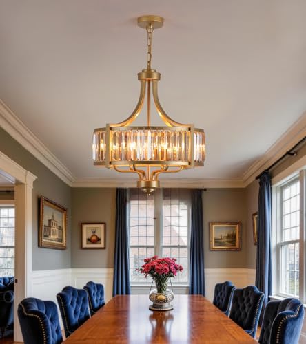 Gold Crystal Chandelier for Dining Room (Gold)