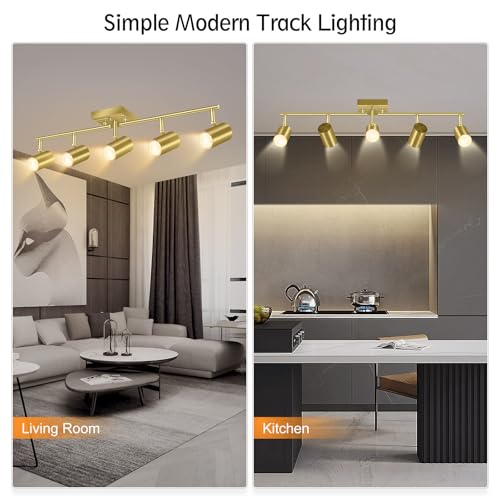 5 Light Track Lighting Fixtures Ceiling (5 light-gold)