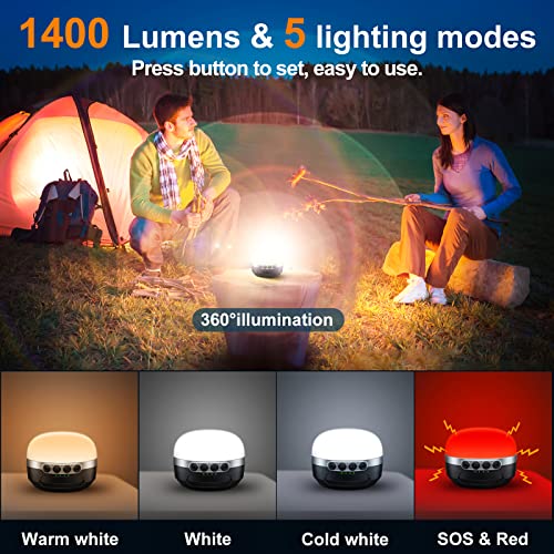LED Camping Lantern Rechargeable 1400LM (Bright Black)