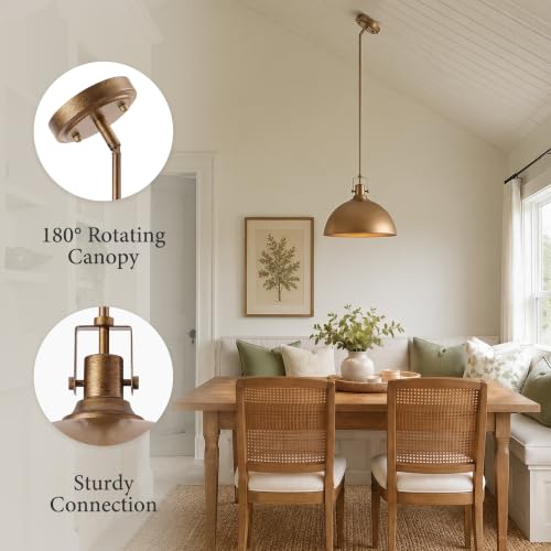 13 in Dome Pendant Light (Antique Brown / 13 Inch)