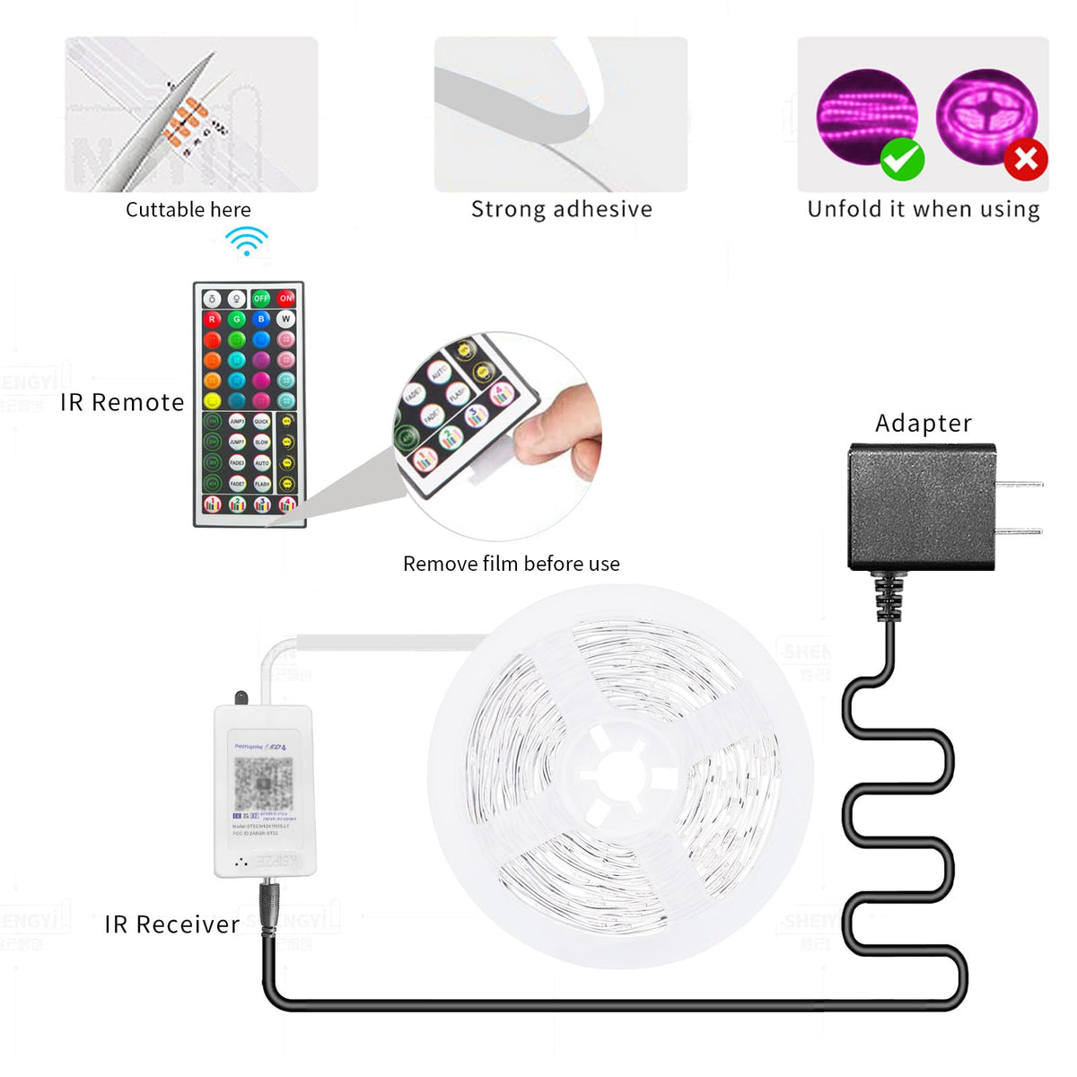 100ft Led Strip Lights RGB Music Sync Color Changing Led Lights with Smart App Control Remote Led Lights for Bedroom Room Lighting Flexible Home Décor (100 ft)