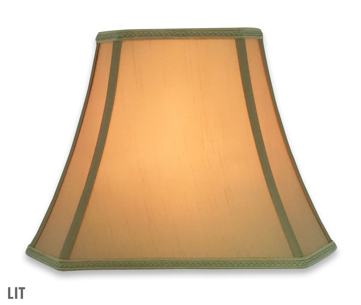 DSO-68-14AGL Rectangle Cut Corner Bell Designer Lamp Shade, (6x8) x (9x14) x 10.625, Antique Gold ((6 x 8) x (9 x 14) x 10.625 / Antique Gold)