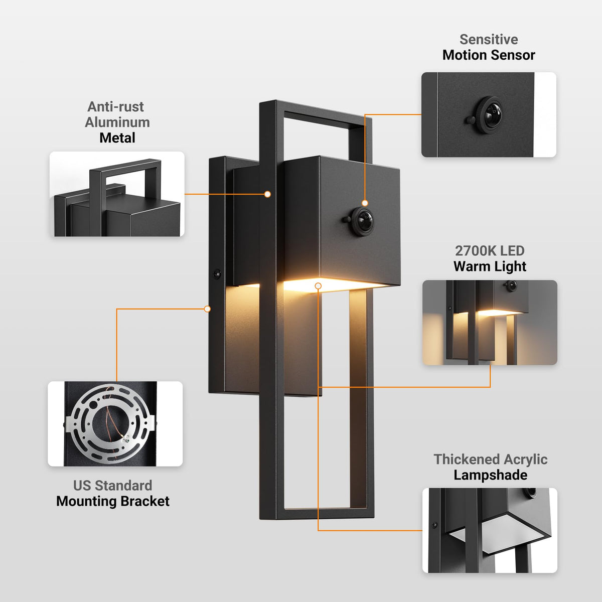 2 PackMotionSensorOutdoorWallLights (Motion Sensor)