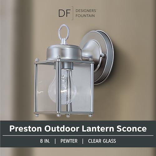 Preston Outdoor Light Fixture (8in H (Pack of 1) / Pewter)