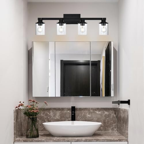 4 Light Black Farmhouse Track Lighting Fixtures Ceiling (Black / 4 Light)