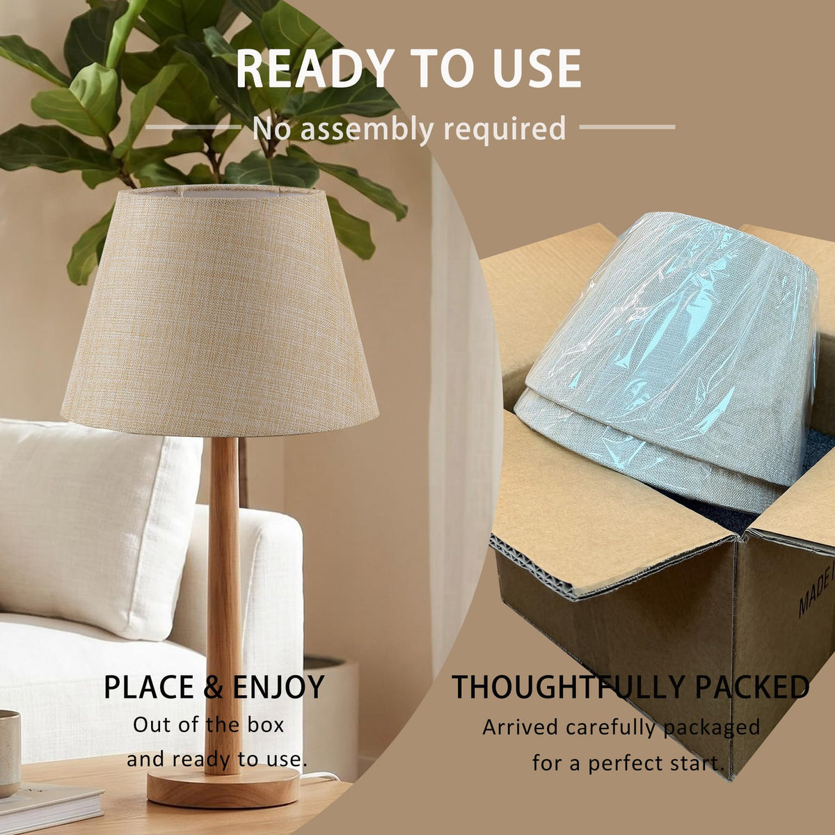 Lazwppi Set of 2 Spider Fitter Replacement Small Lamp Shade for Table Lamps (Oatmeal Beige)